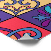 Nahtloses Muster mit portugiesischen Fliesen in Ta Poster (Ecke)