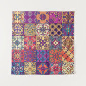 Nahtloses Muster mit portugiesischen Fliesen in Ta Wandteppich (Vorderseite (Horizontal))