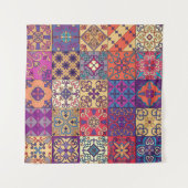 Nahtloses Muster mit portugiesischen Fliesen in Ta Wandteppich (Vorderseite)