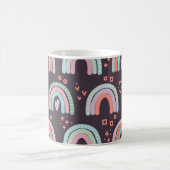 Nahtloses Muster mit Regenbogen und Regentropfen Kaffeetasse (Mittel)