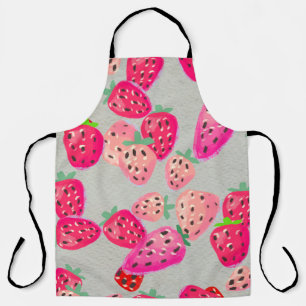 Nahtloses Muster mit reifen Erdbeeren. Handgezeich Schürze