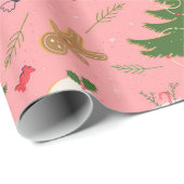 Nahtloses Muster mit Retro-Weihnachtsbaum Geschenkpapier (Rolleneckpunkt)