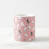 Nahtloses Muster mit Rollen-Skaten und Kassetten t Kaffeetasse (Mittel)