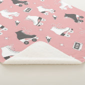 Nahtloses Muster mit Rollen-Skaten und Kassetten t Sherpadecke (3/4)