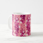Nahtloses Muster mit rosa blühenden Rose Kaffeetasse (Vorderseite Links)