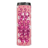 Nahtloses Muster mit rosa blühenden Rose Thermosbecher (Rückseite)