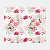 Nahtloses Muster mit rosa Flamingo Fleecedecke (Vorderseite (Horizontal))