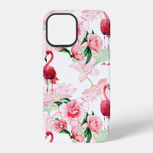 Nahtloses Muster mit rosa Flamingo iPhone Hülle (Rückseite)