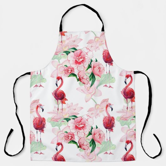 Nahtloses Muster mit rosa Flamingo Schürze (Vorderseite)