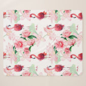 Nahtloses Muster mit rosa Flamingo Sherpadecke (Vorderseite (Horizontal))