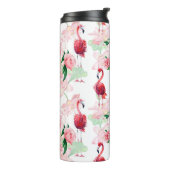 Nahtloses Muster mit rosa Flamingo Thermosbecher (Nach links gedreht)