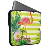 Nahtloses Muster mit rosa Flamingo und exotischem Laptopschutzhülle (Vorne Rechts)