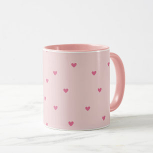 Nahtloses Muster mit rosa Herzen – Süßes Valentins Tasse