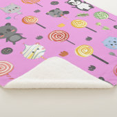 Nahtloses Muster mit rosa niedlichen Tieren Sherpadecke (3/4)