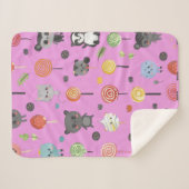 Nahtloses Muster mit rosa niedlichen Tieren Sherpadecke (Vorderseite (Horizontal))