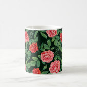Nahtloses Muster mit rote Rosen Blume. Farbe Kaffeetasse (Mittel)