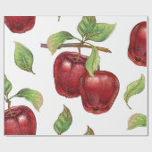 Nahtloses Muster mit roten Äpfeln. Realistischer V Geschenkpapier (Flach)