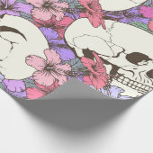 Nahtloses Muster mit Schädelfischen von Blume Geschenkpapier (Ecke)