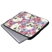 Nahtloses Muster mit Schädelfischen von Blume Laptopschutzhülle (Vorne Knopf)