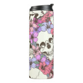 Nahtloses Muster mit Schädelfischen von Blume Thermosbecher (Nach links gedreht)