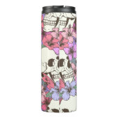 Nahtloses Muster mit Schädelfischen von Blume Thermosbecher (Rückseite)