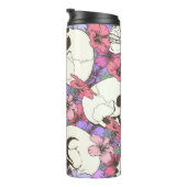 Nahtloses Muster mit Schädelfischen von Blume Thermosbecher (Nach rechts gedreht)