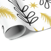 Nahtloses Muster mit Schneeflocken und Tannenzweig Geschenkpapier (Rolleneckpunkt)