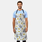 Nahtloses Muster mit Schneeflocken und Tannenzweig Schürze (Getragen)