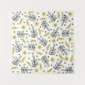 Nahtloses Muster mit Schneeflocken und Tannenzweig Wandteppich (Vorderseite)