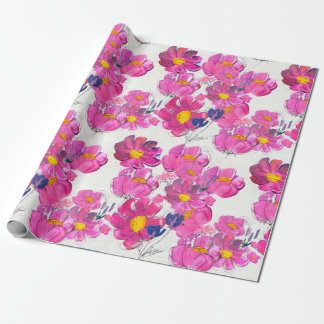 Nahtloses Muster mit schönen Blumen. Wasserfarbe Geschenkpapier
