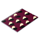 Nahtloses Muster mit schwarz-weißem Herz. St Va Notizblock (Linke Seite)