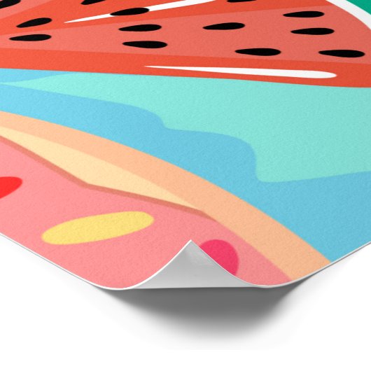 Nahtloses Muster mit Schwimmern im Pool. Ananas Poster (Ecke)