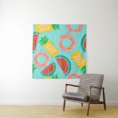 Nahtloses Muster mit Schwimmern im Pool. Ananas Wandteppich (Beispiel (Horizontal))