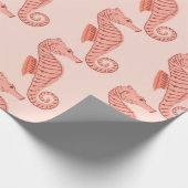 Nahtloses Muster mit Seepferd-Doodle-Ornament. Pi Geschenkpapier (Ecke)