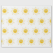 Nahtloses Muster mit Sonne. , Vintage Keuchhusten Geschenkpapier (Flach)