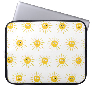 Nahtloses Muster mit Sonne. , Vintage Keuchhusten Laptopschutzhülle