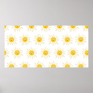 Nahtloses Muster mit Sonne. , Vintage Keuchhusten Poster