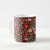 Nahtloses Muster mit Sonnenblumen, Tulpen Kaffeetasse (Vorderseite Links)