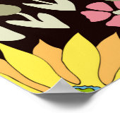 Nahtloses Muster mit Sonnenblumen, Tulpen Poster (Ecke)