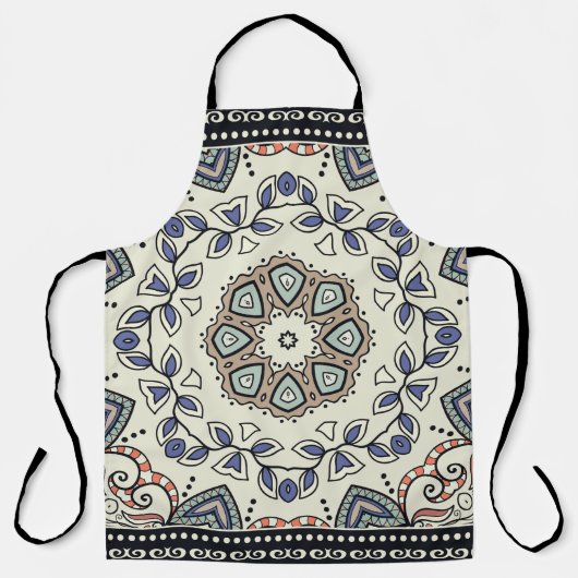 Nahtloses Muster mit Stammes-Mandala Schürze (Vorderseite)