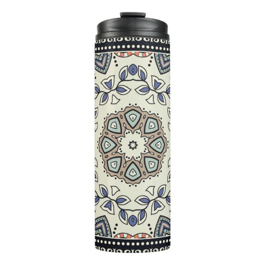 Nahtloses Muster mit Stammes-Mandala Thermosbecher (Vorderseite)