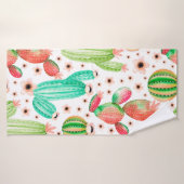 Nahtloses Muster mit Sukkulenten. Kakteen Badehandtuch (Badehandtuch)