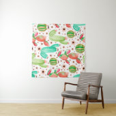 Nahtloses Muster mit Sukkulenten. Kakteen Wandteppich (Beispiel (Horizontal))