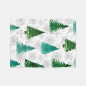 Nahtloses Muster mit Tannenbaum und Schneeflocken. Fleecedecke (Vorderseite (Horizontal))