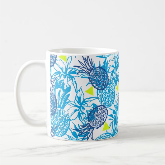 Nahtloses Muster mit tropischem Motiv Kaffeetasse (Links)