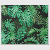Nahtloses Muster mit tropischen Blätter auf einer Geschenkpapier (Flach)