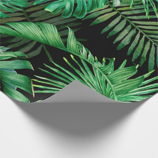 Nahtloses Muster mit tropischen Blätter auf einer  Geschenkpapier (Ecke)