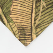 Nahtloses Muster mit tropischen Blätter und Blume. Fleecedecke (Ecke)