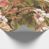 Nahtloses Muster mit tropischen Blätter und Blume. Geschenkpapier (Ecke)