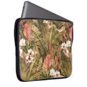 Nahtloses Muster mit tropischen Blätter und Blume. Laptopschutzhülle (Vorne Rechts)